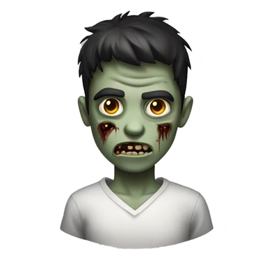boy zombie with dark hair and white shirt sticker