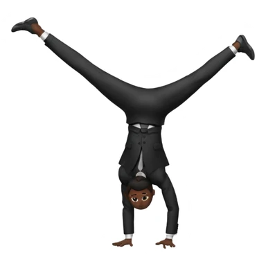 black dressed man handstand sticker