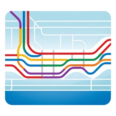 stylized subway lines map on card. sticker