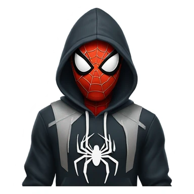 Black Spider-Man with hoodie sticker