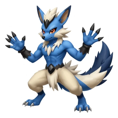 Mega lucario and mega Absol fusion full body four legs sticker