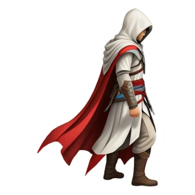 An icon representing an adventure game, inspired by Assassin's Creed. The design features a heroic character in hooded attire, scaling a tall building in a historical cityscape. The background shows ancient architecture and hidden symbols, symbolizing exploration and stealth. Transparent background sticker