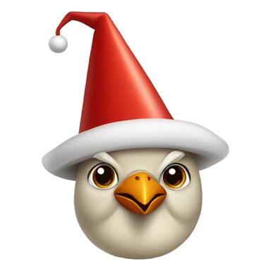 Happy cardinal bird with pointy birthday hat sticker