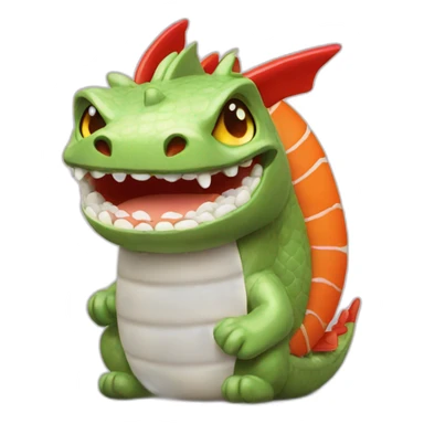 Sushi dragon sticker