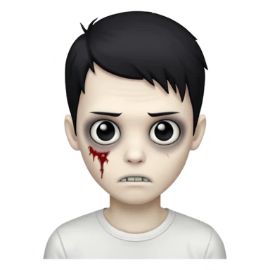 zombie boy with emo hair and white shirt sticker