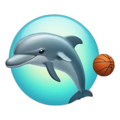 Dolphin with basketball and label that says "Cherno more Odesos" in front of the dolphin and the ball sticker