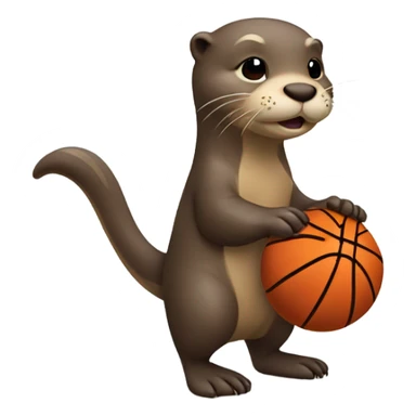 otter shooting a basketball  sticker
