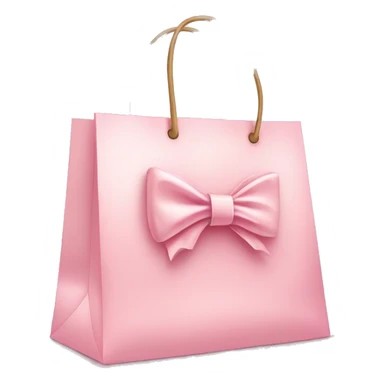 Elegant light pink shopping bag with bow sticker