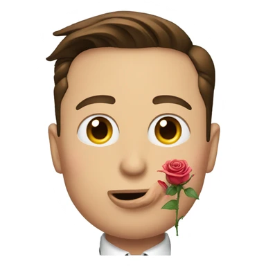 Elon musk with a rose in his mouth sticker