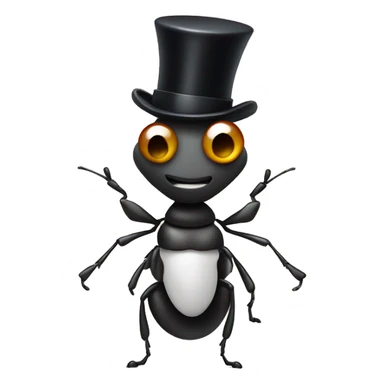 Ant with a top hat sticker