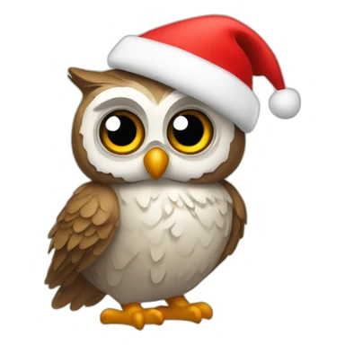 Owl with christmas hat sticker
