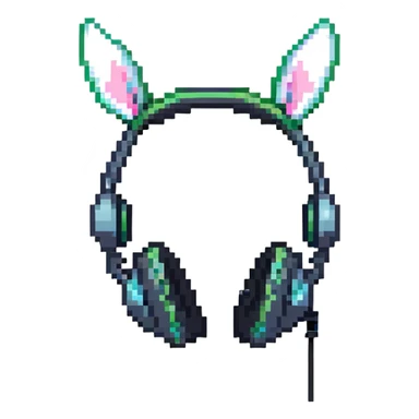 headphones with bunny ears, gaming accessories sticker