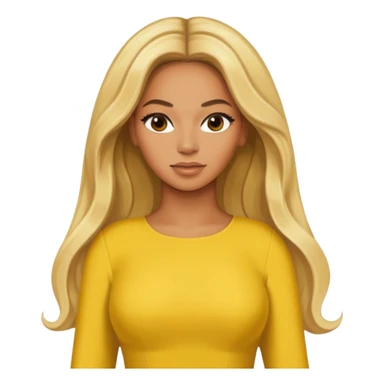 Beyonce with yellow outfit, blonde long hair sticker