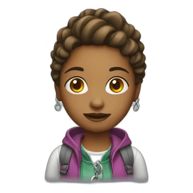 Girl with a keychain sticker