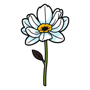 withered flower, cartoonish sticker style sticker