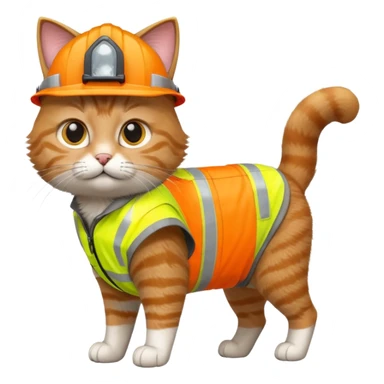 tabby cat in hi-vis clothing facing right sticker