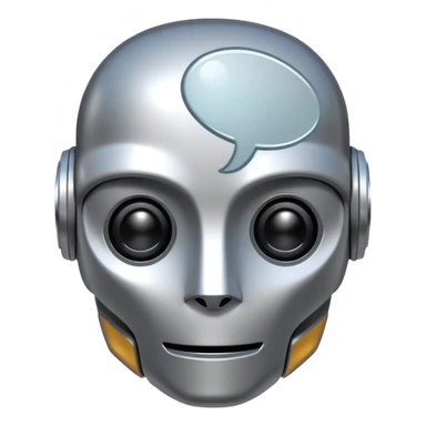 robot head with a text bubble sticker