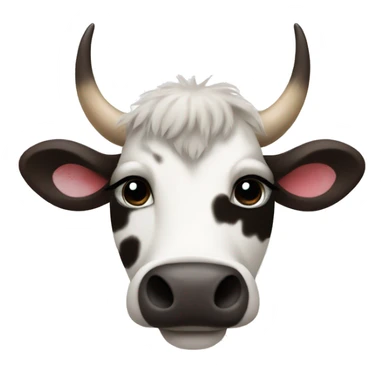 Fur heart cow print sticker