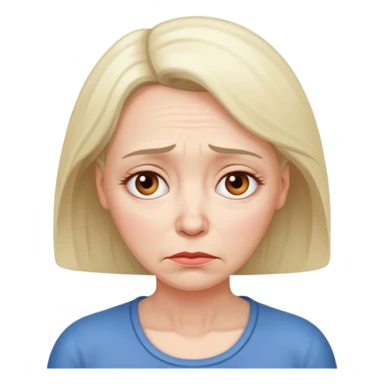 Middle aged woman with very sad expression  sticker