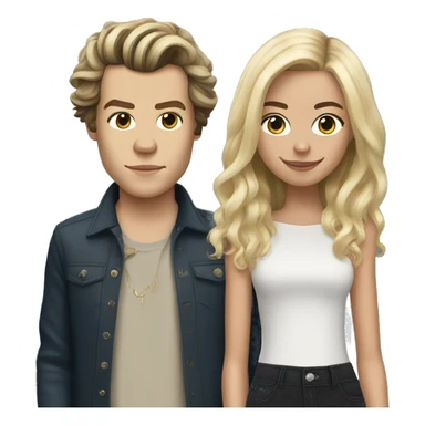 realistic blonde girl with harry styles sticker