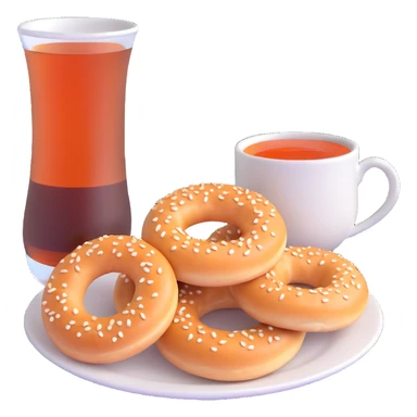 simit with a cup of Turkish tea beside it sticker