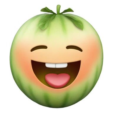 Melon fruit smiling with a heart  sticker