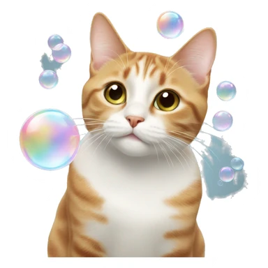 cat soap bubbles sticker