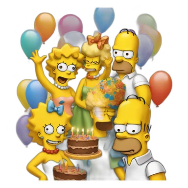 Simpsons birthday sticker