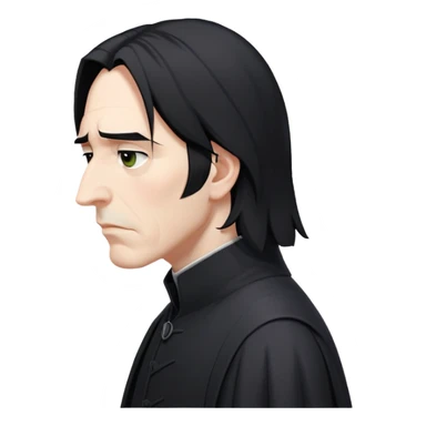 sad Professor Snape side profile with black hair sticker