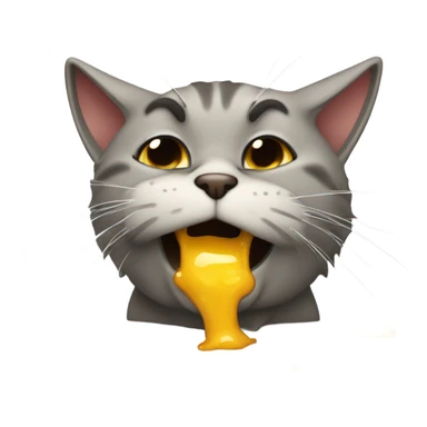 Vomiting cat sticker