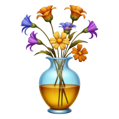 dead wilted flowers hanging in a vase sticker