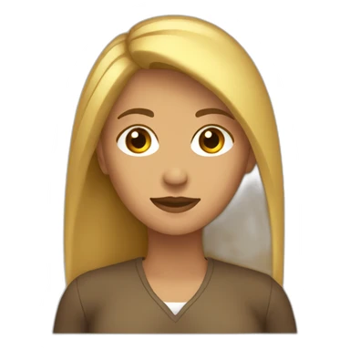 mujer con pelo largo castaño lacio sticker