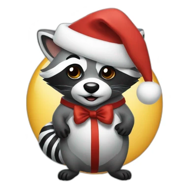 Santa Claus as a raccoon sticker