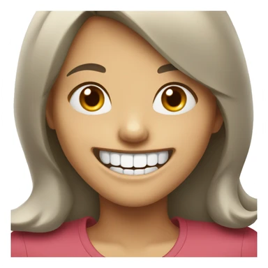 Lady with gappy teeth smiling sticker