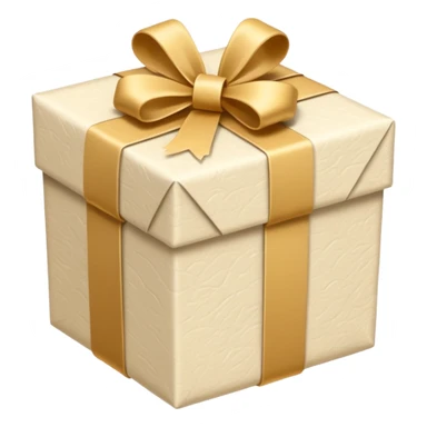 white and light cream present sticker