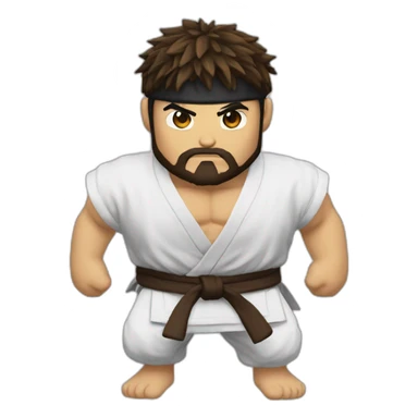 ryu street fighter blue eyes with beard sticker