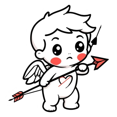 Cupid heartbreak sticker