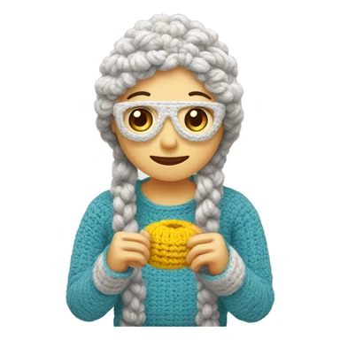 someone crocheting  sticker