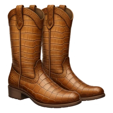 Brown crocodile leather boots sticker