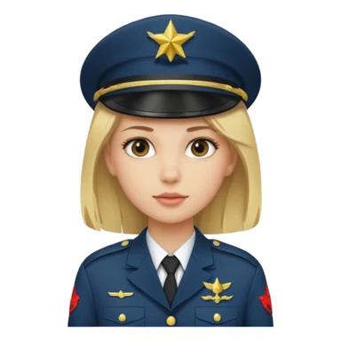 Girl wearing military uniform blonde hair sticker