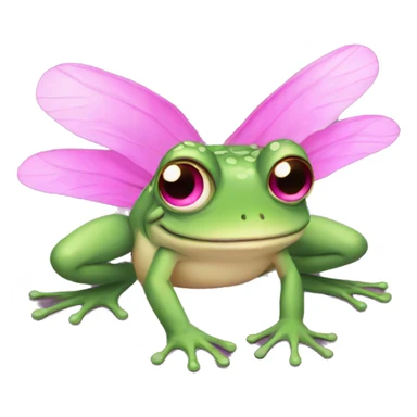 frog with pink wings sticker