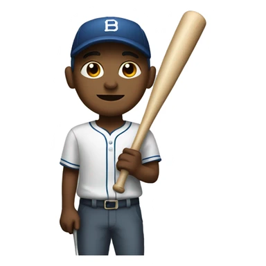 small person with baseball bat sticker
