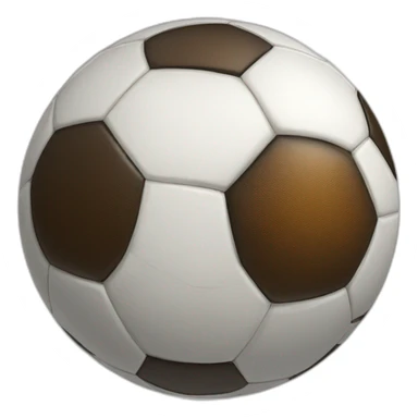 A mixture of a soccer ball and a face sticker