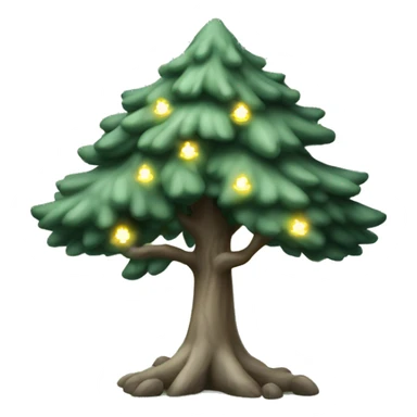 Sage green pine tree with chain lights  sticker