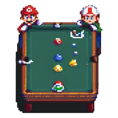 Super Mario shooting pool sticker