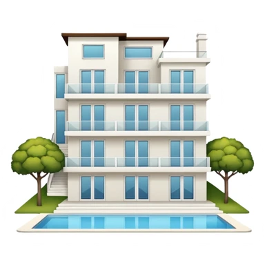white 3 floor luxurious villa sticker