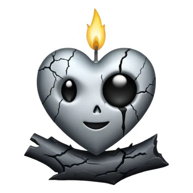 emo heart with full moon and silver candle sticker