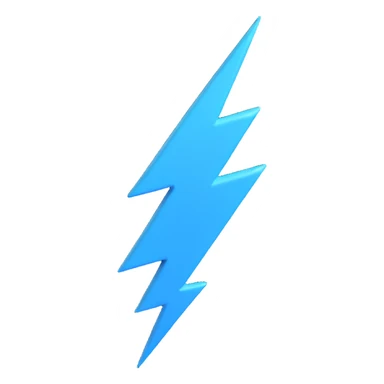 blue lightning bolt, 3D style sticker