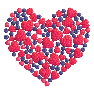 heart shape made out of berries sticker