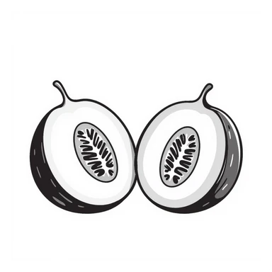 melon hand drawn doodle style sticker